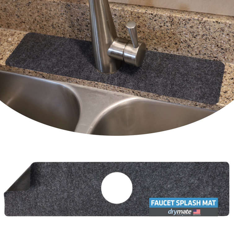 Drymate Faucet Splash Guard Drying Mat for Kitchen Sink Absorbent